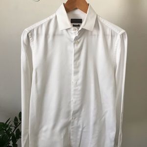 Zara white herringbone texture slim fit goody